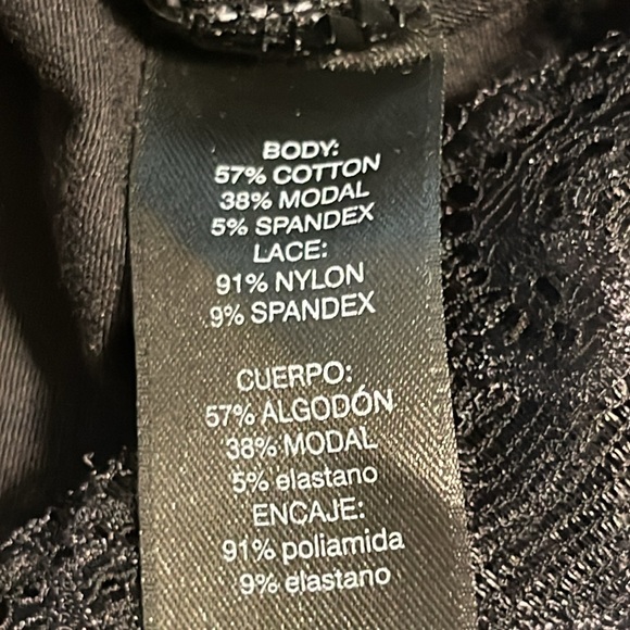 White House black market long sleeve black top with lace detail size small - Picture 5 of 5